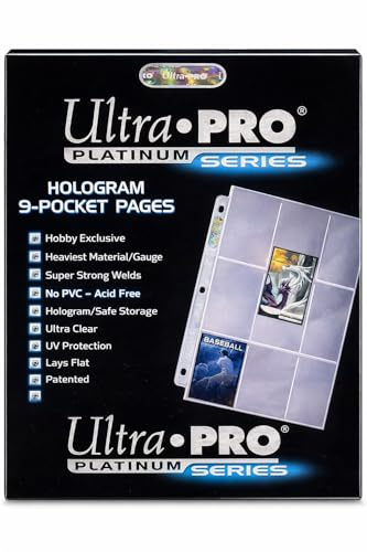 Ultra Pro 9 Pocket Pages Platinum Series 100 Pages of Card Sleeves for Trading Baseball Card Binder, -Pokemon and Baseball Card Sleeves