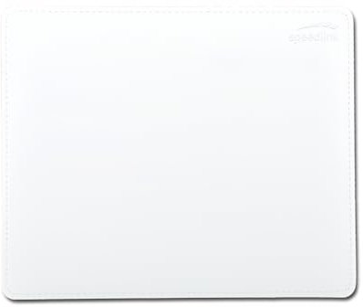 Speedlink NOTARY Soft Touch Mousepad white - Mauspad weiß mit eleganter Lederoptik, weiche Oberfläche, genähter Rand, leicht zu reinigen, rutschfeste Unterseite, 23x19 cm klein, weiß