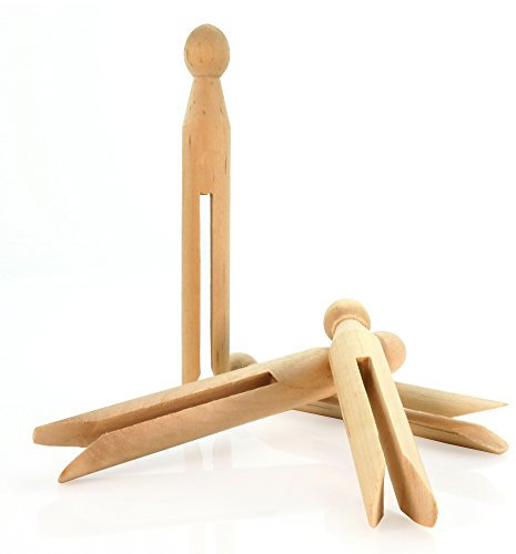 HANGERWORLD Traditional Wooden Dolly Clothes Garment Pins Pegs Washing Lines (72)