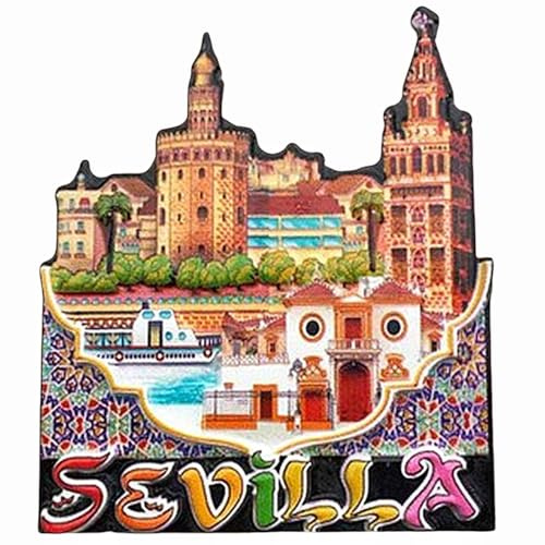 Magnete da frigorifero 3D Siviglia Spagna, souvenir da viaggio, decorazione per la casa e la cucina, adesivo magnetico da collezione Siviglia