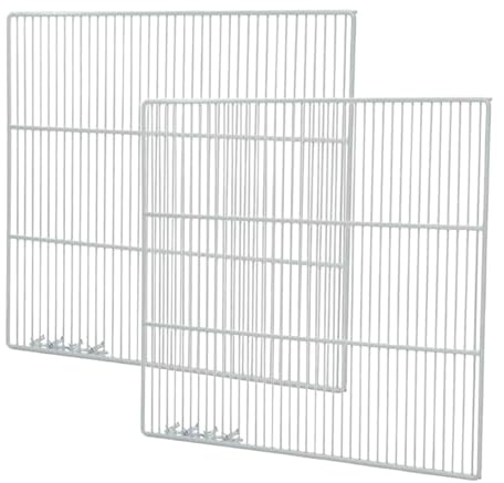 Set of 2 Commercial Freezer and Refrigerator Replacement Shelves (24 x 22) - Adjustable Utility Steel Wire Metal Shelf - Commercial Refrigerator Shelf, White