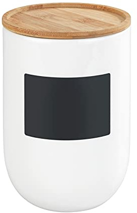 WENKO Aufbewahrungsdose Waia 1,5 l, Vorratsdosen, Frischhaltedose mit Bambusdeckel und Silikonring luftdicht & aromafrisch, 1.5 l