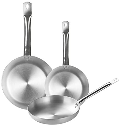 Prima Collection Set mit 3 tiefen Pfannen, aus Aluminium, Serie Alu Easy, mit Griff aus Stahl, Durchmesser 20-24-28 cm