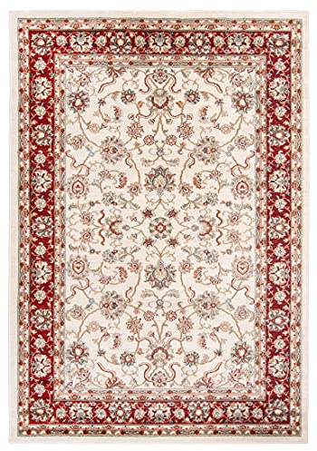 Carpeto Rugs Traditioneller Orientalischer Teppich mit Blumen - Kurzflor - Weich Teppich für Wohnzimmer, Schlafzimmer, Esszimmer - ÖKO-TEX Wohnzimmerteppich - Teppiche - Ja - Rot