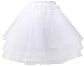 GUMEI Enagua Mujeres Niñas Color Sólido Ballet Tul Corto Crinolina Vestido de Baile Cintura elástica con cordón Ajustable