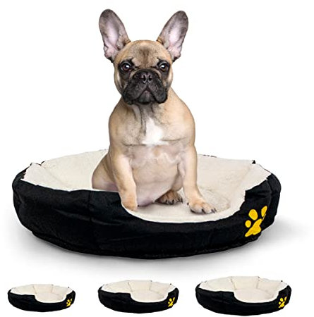Mobiclinic® Pets, Hundebett, Pluto, Europäische Marke, Katzenbett, Maschinenwaschbar, Anti-rutsch-noppen, Hundekorb, Katzenkorb, Extra weiches gewebe, Bequem, Verschiedene größen, Schwarz/weiß