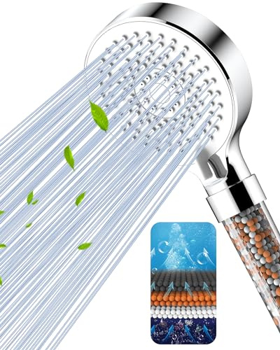 Magichome Filter Shower Head High Pressure 5 Modes, Universal Hard Water Filter Showerhead with Extra Replaceable Accessories, DIY Installation