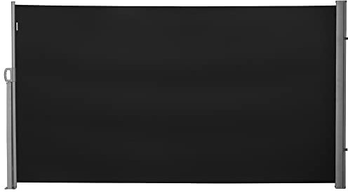 Outsunny Retractable Sun Side Awning Screen Fence Patio Garden Wall Balcony Screening Panel Outdoor Blind Privacy Divider (3x1.8M, Black)