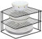 Taylor & Brown 3 Tier Corner Kitchen Plate Bowl Rack Stand Holder Tidy Cupboard Shelf Insert Storage Organiser, Space Saving, H19 x W25.5 x D25.5cm, Black