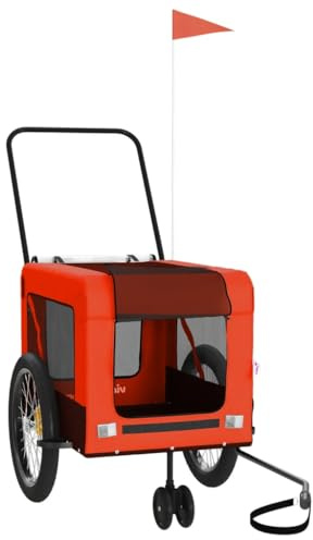 vidaXL Cykelvagn för djur orange och svart oxfordtyg och järn