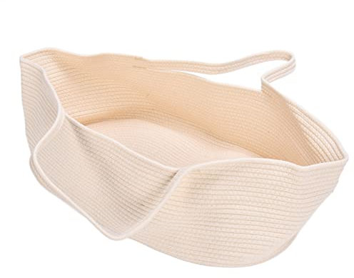 Walfront Moses-Korb für Neugeborene, Tragbares Baby-Reisebett für Zuhause und Im Freien (Beige)