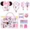 Set de Belleza de Minnie Mouse - Incluye 1 Coletero de tela, 10 Coleteros, 2 Pinzas, 3 Horquillas, 2 Cepillos, 1 Diadema, 1 Collar, 1 Pulsera y 1 Anillo - Producto Original Diseñado en España