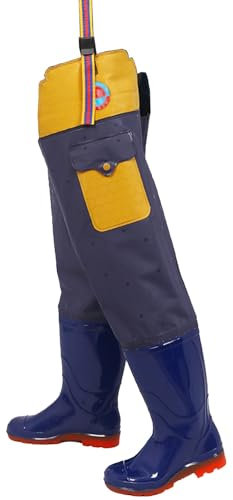 ORJAHD Watstiefel zum Angeln, mit Stollensohle, verstellbare Schnalle, für Herren und Damen, Watstiefel zum Angeln (Blau, Größe 42)