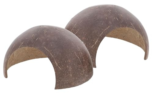 Toyvian Cachette pour Reptiles en Coquille De Noix De Abri Naturel pour Terrarium Gecko Léopard Bernard-L'Ermite Et Lézard Décor De Cachette 2 Pièces
