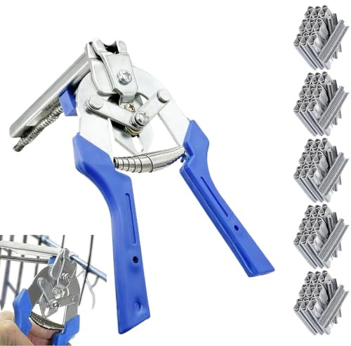 Chaies Hog Pince à anneau, multifonction, pour agrafes métalliques de type M, dispositif de retenue pour clôture, volière, voiture, bricolage, bricolage