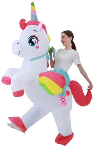 Inflatable Unicorn Costume, Unicorn Costume Adult Inflatable Costumes Adult Size Full Body Blow up Costumes for Adults Women Men Inflatables Fancy Funny Suit for Halloween Christmas Carnival Party