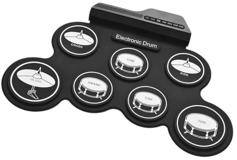7 Pads Electric Drum Practice Drum Built-in Speaker Machine with Headphone Jacks