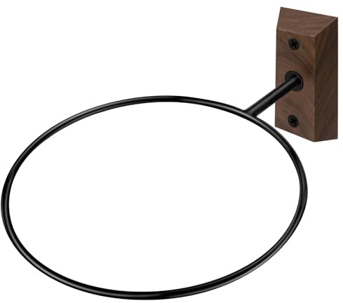 VIVTOB Basketball Holder Wall Mount, Holds Basketball, Football, Soccer Ball, Volleyball, Wall Mount Ball Holder for Room Decor, Sports Storage Stand (Black Walnut, 1 Pack)