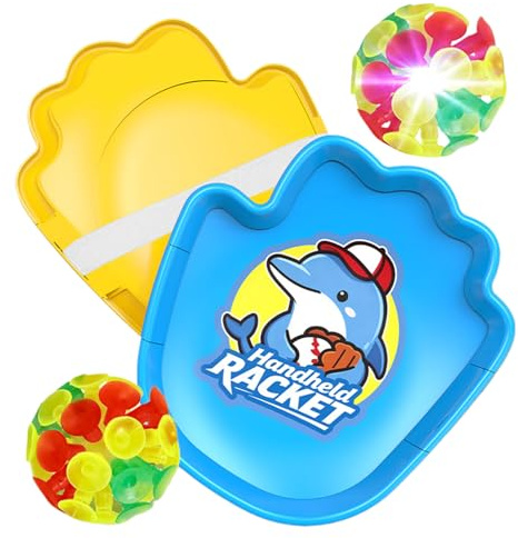 Genérico Toss and Catch Ball Set | Outdoor Sports Toy | Light-Up Toss and Catch Ball Game Set | Handheld Racket Outdoor Throwing Toy For Playground Beach Yard Outside Kids Boys Girls