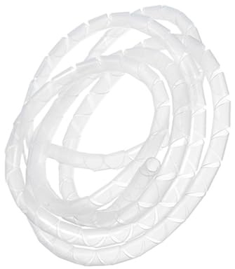 1 metro 2 metri tubo di guaina ignifuga cavo protettivo linea di gestione fili avvolgente con clip avvolgicavo guaine(White,2 Meters ID 6mm)