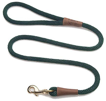 Mendota Pet Snap Leash - British-Style Braided Dog Lead, Made in The USA - Hunter Green, 1/2 in x 6 ft - for Large Breeds