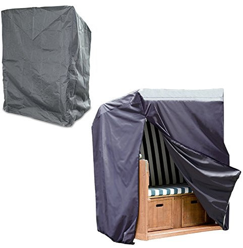 Strandkorb-Abdeckung, Schutzhülle mit Reißverschluss, schützt vor Nässe, Schmutz, UPF 50+ Schutz, anthrazit - 170/134 x 130 x 100cm
