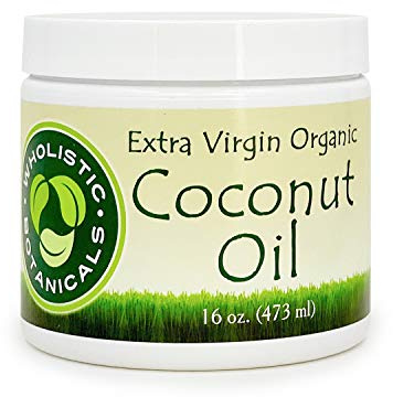 Wholistic Botanicals Extra Virgin Coconut Oil — Hair Mask, Coconut Oil for Skin — Body Oil, Baby Lotion, Vitamin E — 16 oz