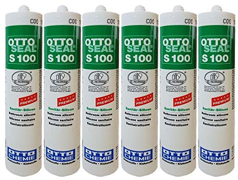 Sparset 6x Otto S100 Sanitär Fugen Silikon Bad Dusche Küche pilzhemmend und dauerelastisch 300ml sandgrau