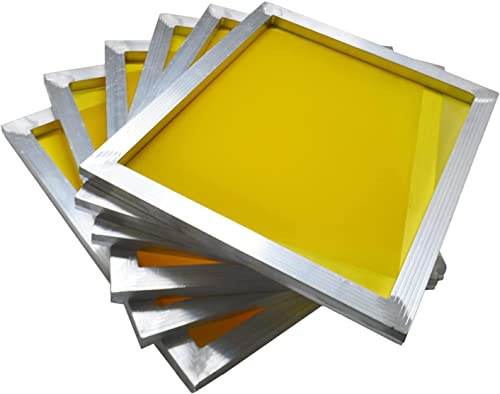 INTSUPERMAI 6pc 18inch *20inch Aluminum Silk Screen Frame with 200 Mesh 80T Yellow Pre-Stretched Silk Screen Printing Frame