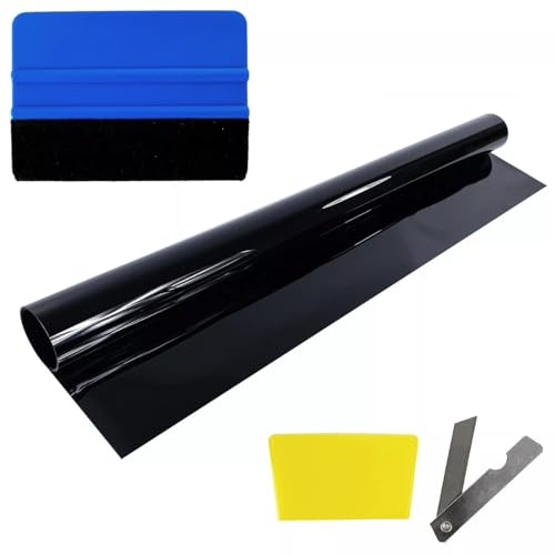 DecoMeister Lámina Adhesiva Tintada Para Ventanillas de Coche Vinilo de Tinte Para Ventanas Película Autoadhesiva Para Cristales Protector Solar Protección de Privacidad En Rollo 50x300cm Negro Oscuro