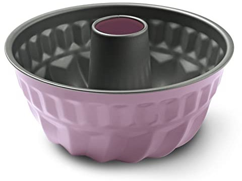 Guardini, Stampo budino con cono Ø 23 cm, Acciaio con rivestimento antiaderente, Rosa, Made in Italy, Linea Bon Ton