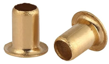 Brass Thin Head Semi Eyelets Vias Brass Hollow Tubular Rivets M3.5 M4-M4x10,50Pcs