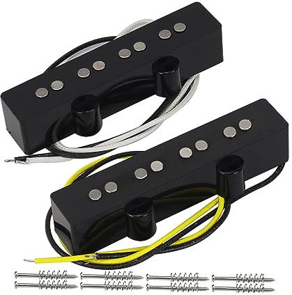 FLEOR Pastillas Alnico 5 JB Bass Juego de pastillas de cuello y puente Ajuste 4 cuerdas JB Bass Parte de la pastilla de guitarra