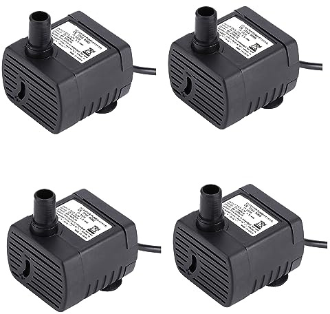 Solfontänpump, vattendammpump, 7 V 1,2 W soldriven reservoarkit, utomhus solborstlös fontän för trädgårdsdamm pool fisk – 4 st