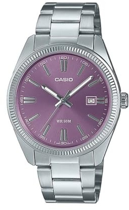 Casio Armbanduhr in Unisexgröße Quarz Stahl/Lila MTP-1302PD-6AVEF