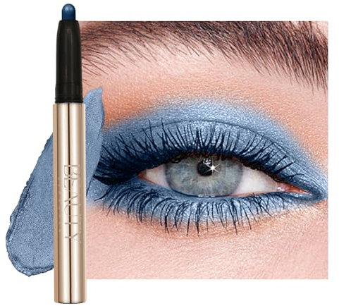 Fard a Paupiere et Ombre à Paupières,Bâton d'Ombre à Paupières, Kit de Maquillage pour les Yeux, Naturel & Shimmer Shades Contour Stick,Bâton d'Ombre à Paupières 11 Bleu de rêve pétillant