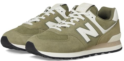 New Balance Unisex-Adult 574 V2 Sneaker, Dark Olivine/Sea Salt, 10.5 Wide Women/9 Men