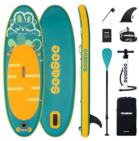Seaseesup Kids Stand Up Paddle Board with Inflatable SUP Accessories, Durable, Lightweight, Wide Stable Design, Non-Slip Comfort Deck,Inflatable Paddle Board for Kid & Youth
