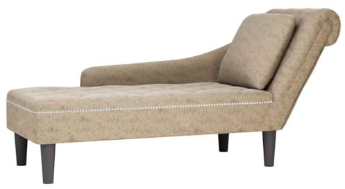 vidaXL Sdraio con Cuscino e Bracciolo Destro Similpelle Grigio Chiaro, Divano Chaise Longue, Poltrona, Divano Soggiorno, Salotto, Divano Lounge