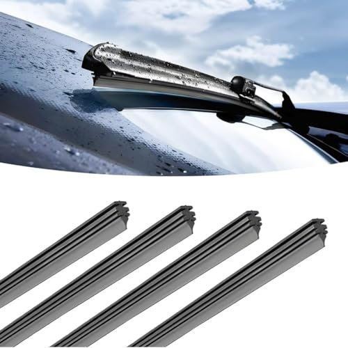 KOLZEMV 4 Stück Wischergummi, scheibenwischer, Scheibenwischergummi Ersatz, Scheibenwischer Gummi, Scheibenwischer Gummi Universal, Kompatibel Mit Allen Scheibenwischern, Zerlegbar (800mm)