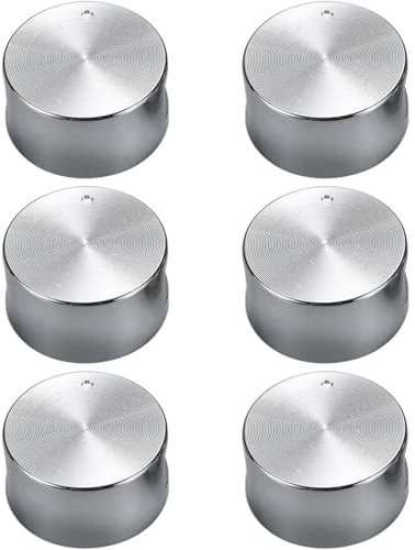 6 Pièces Bouton pour Réchaud à Gaz, 6 mm Bouton de Poêle pour Cuisinière à Gaz, Boutons de Commande Universels en Métal, pour le Gaz, le Four et la Plaque de Cuisson