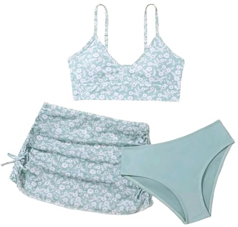 Costumi Da Bagno Costume Bikini 3 Pezzi Ragazza Bikini Tuta Camisole Top Con Coprire Pantaloncini Da Spiaggia Per Bambine E Ragazze Slip Per Mare E Piscina Costume Ragazze Swimwear 45887 Anni