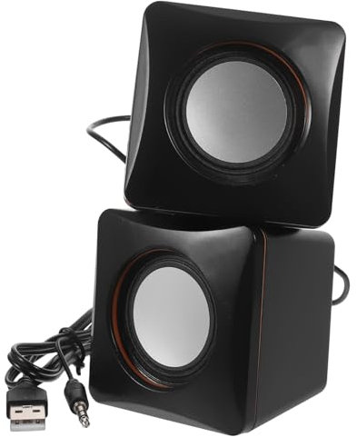 Lurrose 1Paire Haut Parleur USB Mini Portable Filaire Enceinte De Bureau Compacte pour Multimédia Compatible avec Smartphones Et PC