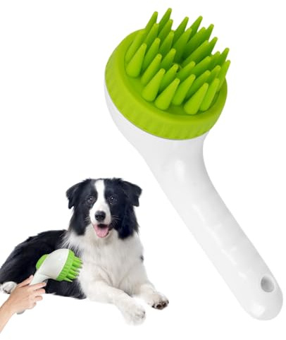 Cepillo Champú Para Perros - Masajeador De Ducha Mascotas Mango Largo,Cepillo De Masaje Con Champú Para Gatitos, Cachorros, Conejos, Gatos Y Perros,Para Baño Interior En Mascotas
