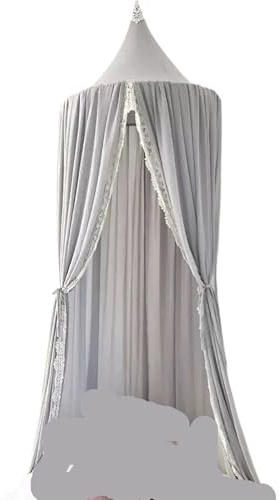 MWAHJU Dosel de Cama con Encaje y Cortina Colgante, Tienda Juegos Princesa for decoración Habitaciones para NiñOs & NiñAs(Gray)