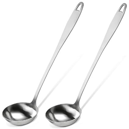 2 Stück Suppenkelle Edelstahl aus Hochwertigem 30 cm, Schöpfkelle