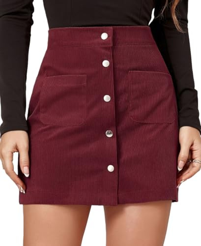 Cozyan Gonna Corta Donna Autunno Invernale Vita Alta Elegante Gonna Nera Corta Donna con Elastico in Vita Minigonna Nera Elasticizzata per Sexy Casual da Indossare