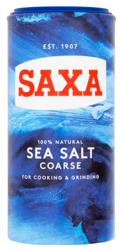 Saxa Sea Salt Coarse for Cooking & Grinding, 350 g Drum (Pack of 1)