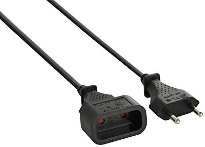 Electraline 20647012D Elektrisk förlängningssladd 3 mt EU-kontakt/kontakt 6A - sektion 2 x 0,75 mm², svart
