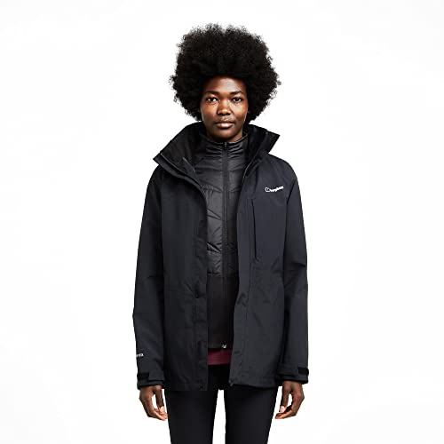 Berghaus Women's Maitland Long GORE-TEX® Jacket with Adjustable Hood, Waterproof, Breathable, Windproof & Lightweight Raincoat (UK, Numeric, 14, Regular, Regular, Black)